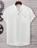 Men's Clothing Shirt Casual Short Sleeved Lapel Shirt Solid Color Men_viptrois.com