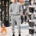 Men's Heavyweight Fleece Crew Neck Sweatshirt Set Loose Two Piece Simple Casual Autumn Winter_viptrois.com
