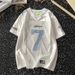 Men's V Neck Short Sleeve Sports T-Shirt Summer Style Breathable Quick Drying Loose Fit Ice Silk Jersey Top For Both Men And Women_viptrois.com