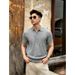 Men's Clothing Men's Mercerized Cotton Shirt Laoqian Style High Quality Knitted Short Sleeve Casual Summer Light Luxury Turn Down Collar T-Shirt_viptrois.com