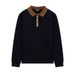 Old Money Style Men's American Autumn New Loose Casual Long Sleeve T-Shirt Base Shirt Polo Collar Top For Men_viptrois.com