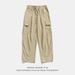 Men's Clothing Textured Water Repellent Functional Workwear Trousers For Men Spring Japanese Style Outdoor Loose Pleated Drawstring Casual Trousers_viptrois.com