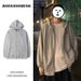Pure Hooded Sweatshirt Jacket For Men, Sring New Hong Kong Style, Loose Casual Trendy To, Versatile Solid Color Cardigan_viptrois.com
