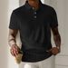 Men's Clothing Summer Polo Shirt T Shirt Simple Solid Color Men's Button Jacquard Short Sleeved Tops Men_viptrois.com
