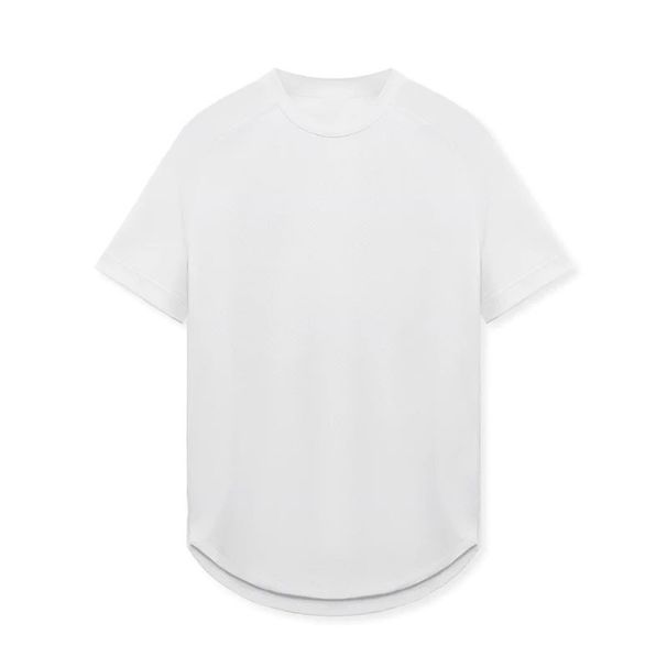 K Large Sports Short Sleeved Men's Mesh Breathable Quick Drying Fitness Training Elastic Solid Color Casual T-shirt_viptrois.com