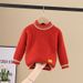 Boys Girls Knit Sweater Soft Cotton Round Neck Long Sleeve Pullover For Kids 3-8 Years (100-140cm) - Red, Light Blue, Beige, Yellow, Orange_viptrois.com