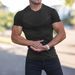 Men's Breathable Stand Collar Short Sleeve T-Shirt - Stretch Cationic Fabric For Sports & Casual Wear_viptrois.com
