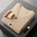 Pulse Foreign Trade New Men's Clothing European And American Thickened Cardigan Knitted Turn-down Collar Long Sleeve_viptrois.com