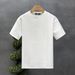 Teenage and guys High grade hemp pattern white men's short sleeved T-shirt trendy brand trendy summer clothes new 2024 spirited young man clothes_viptrois.com