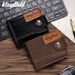 Wallet Card Cases Men's Short Wallet Stitching Men's Wallet Magnetic Buckle Zipper Coin Bag With Multiple Card Slots_viptrois.com