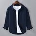 Men's Clothing Spring And Summer Linen Long Sleeved Shirt For Men Business Casual Versatile Cotton And Linen Shirt Literary Men's Linen Top_viptrois.com