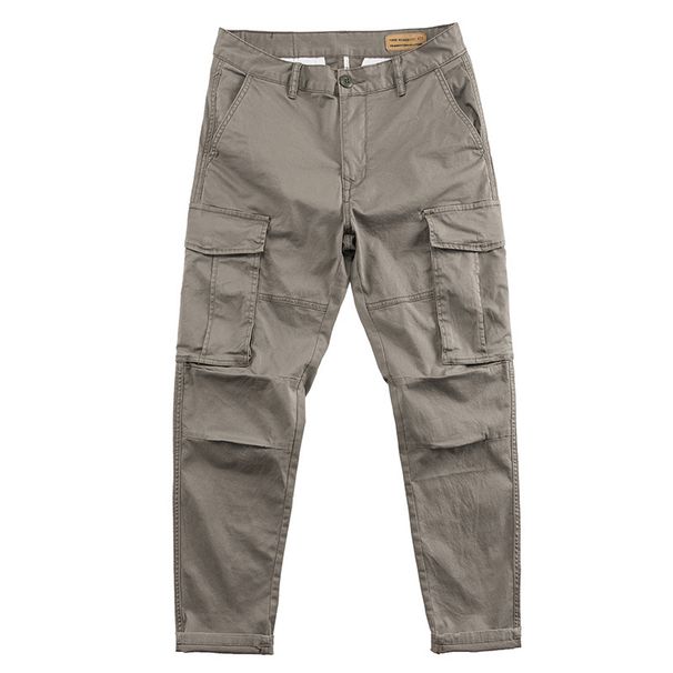 Men's Clothing Work Pants Straight Leg Loose Workers' Work Casual Pants Simple Multi Pocket Men's Labor Protection Pants_viptrois.com