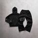 Men's Clothing Gothic Hip-Hop Hotfix Rhinestones Streetwear Hoodie & Pants Set With Rhinestone Design For Men & Women_viptrois.com