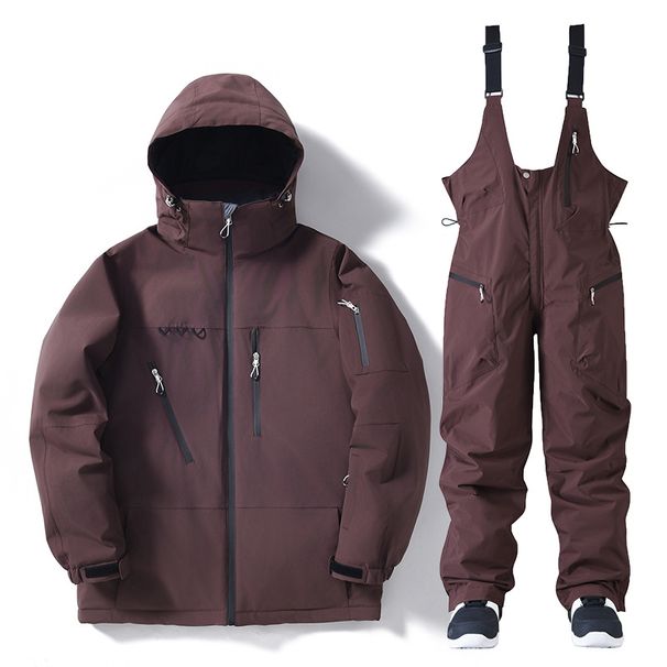 Unisex Korean-Style Ski Outfit Set – Thermal Insulated Waterproof Snowboarding Jacket & Pants_viptrois.com