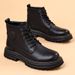 European Warm Series 2025 New High-top Thick-soled British Style Trendy Martin Men's Warm Fleece-lined Work Boots_viptrois.com
