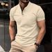 Men's Clothing Solid Color Short Sleeved Button Pocket T Shirt_viptrois.com