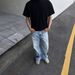 Directly Supplied By The Manufacturer, Blue Classic Washed Faded Versatile Open-waist Casual Straight High Street_viptrois.com