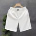 Men's High-Waisted Solid Color Shorts Summer Lightweight Casual Loose Fit Athletic Shorts Trendy High-Quality 5-Inch Inseam_viptrois.com