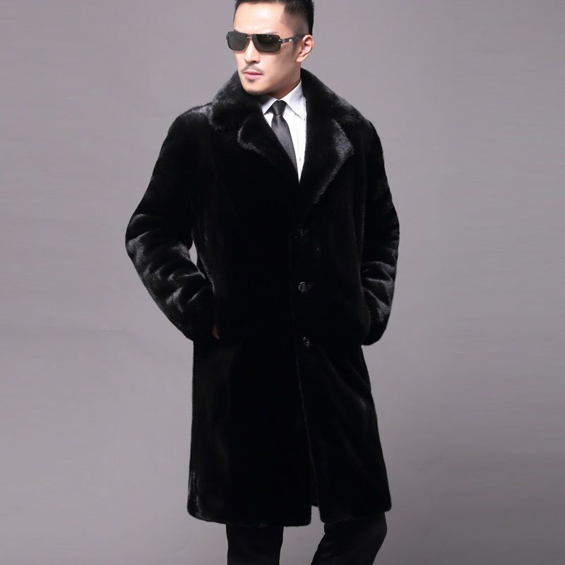 Men's Clothing Men's Winter Mink Coat Men's Clothing Whole Mink Long Mink Fur Leather Jacket Large Size Faux Fur Coat Warm_viptrois.com