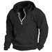 Men's Casual Hooded Sweatshirt - Thickened Fleece Lining, Loose Fit, Comfortable Pullover For Autumn & Winter_viptrois.com
