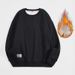 Autumn And Winter Fleece Sweater Men's And Women's Round Neck Pullover Loose Thickened Lamb Fleece Warm Inner Top Solid Color Sweater_viptrois.com