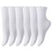 Women's socks Women's lovely pleated ankle socks autumn winter cotton socks with wooden ear lace midtube socks women's solid color_viptrois.com