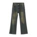New Slim High Flared VIBE Style Washed Distressed Loose Jeans Trousers Men's Trend_viptrois.com