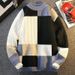 Men's Clothing Knit Sweater Long Sleeve Crewneck Pullover, Soft & Breathable Fall Casual Top, Loose Fit Ribbed Hem, Youthful Style For Autumn_viptrois.com