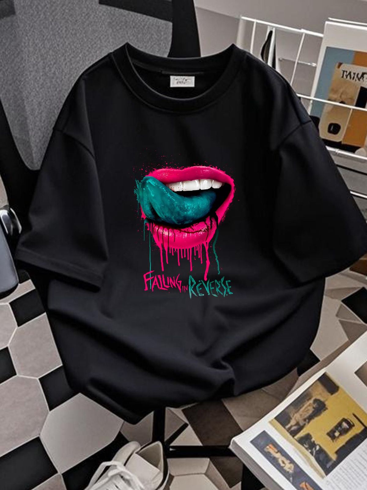 Falling In Reverse Rock Band T-Shirt Breathable Stylish Summer Homme Comfortable Stretched Streetwear Soft Fashion Casual Designer Clothes_viptrois.com