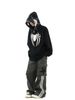 Autumn Dark Unisex Hoodie Gothic Couple Spider-Man Print Zipper Sweatshirt_viptrois.com