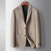 Men's Clothing Men's casual suit autumn and winter handmade double faced wool single western people solid color business wool suit jacket_viptrois.com