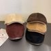 New PU Autumn Winter Large Head Circumference Corduroy Forward British Fashion Newsboy Cap Casual Artistic Beret_viptrois.com