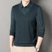 Nordmann Long Sleeve Two-Piece T-Shirt Polo Spring Autumn Middle-aged Men Business Casual Dad's Outfit Base Shirt Top_viptrois.com