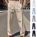 Men's Cotton-Linen Drawstring Pants – Lightweight Straight Fit Summer Trousers In White/Black/Khaki/Navy (S-3XL, Beach & Casual Wear)_viptrois.com
