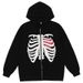 Y2K Gothic Skull Sweatshirt Oversized Hoodie Autumn Zipper Jacket Top Men's 90s_viptrois.com