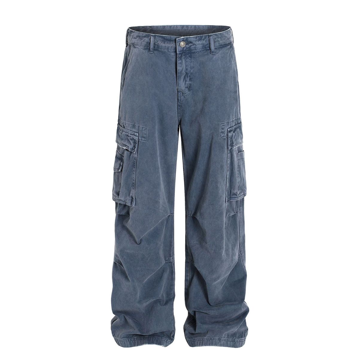 American Street Unisex High Street Heavy Industries Premium Multi-Pocket Design Retro Men's Loose Jeans_viptrois.com