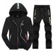 "Men's 2-Piece Zip-Up Hoodie Set – Trendy Streetwear Pullover & Pants With Stand Collar (Black/Grey/Navy) – Sizes M-4XL"_viptrois.com