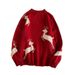 Pure Cross-Border Christmas Reindeer Crew Neck Sweater For Men, Autumn And Winter Couple Style Knitwear, Base Shirt, Korean_viptrois.com