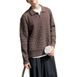 Men's Polo Neck Knit Sweater - Winter Casual Textured Pullover With Breathable Comfort_viptrois.com