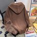 Unisex Vintage Hooded Knit Sweater – Retro Cotton-Blend Pullover With Oversized Fit, Warm & Breathable (Yellow/Brown) M-2xl_viptrois.com