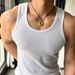 Men's Clothing Solid Color Threaded Vest For Men, White Base T Shirt, Sleeveless Waistcoat, Tight Fitting And Versatile Fitness Vest_viptrois.com
