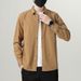 Men's Pure Cotton Casual Jacket – American-Style Spring/Autumn Lightweight Coat, Breathable & Versatile (White/Black/Blue/Green)_viptrois.com