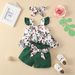 Babies' clothes summer girls' suits infants and young children flying sleeve tops shorts three-piece set baby leaves sleeveless shoulder strap suit_viptrois.com