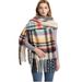 Unisex Shawl scarf with coarse fringed plaid_viptrois.com