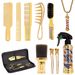 Barber Tools Gold Suit 14 in1 Professional Hairdressing Scissors Barbershop Comb Brush Spray Bottle Hair Stylist Supplies_viptrois.com