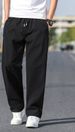 Men's Plus-Size Relaxed Fit Casual Pants – High Waist Elastic Straight-Leg Trousers For Big & Tall (XL-8XL, Black/Gray/Royal Blue)_viptrois.com