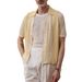 Men's Tops Hollow Short Sleeved Knitted Sweater Casual Polo Shirt_viptrois.com
