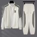 Men's Clothing Spring And Autumn Fashion Large Size Cardigan Stand Collar Sweatshirt Loose Elastic Sweatpants A Complete Set Of Casual Sports Suit_viptrois.com