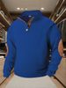 Autumn And Winter Men's Casual Stand Up Collar Long Sleeved Pit Stripe Jacquard Polo Shirt_viptrois.com