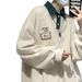 Men's Waffle Knit Polo Shirt Trendy Loose Retro Casual Collared Jacket Spring Fashion For Men_viptrois.com